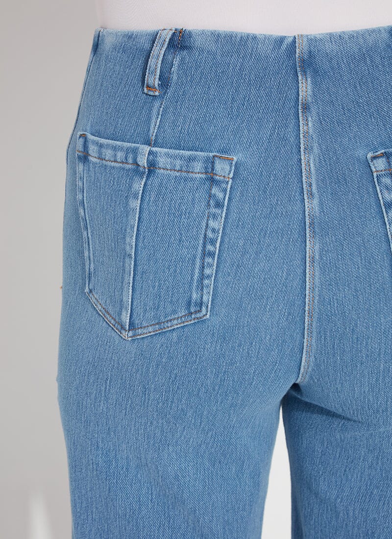 Lysse Margo Hi Waist Wide Crop Denim (26" Inseam) Raw Umber