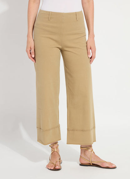 Lysse Margo Hi Waist Wide Crop Denim (26" Inseam) Raw Umber