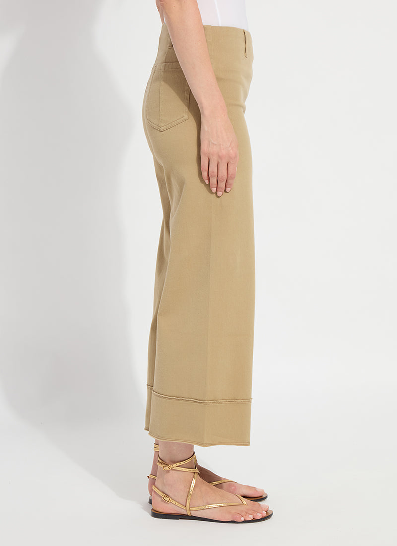 Lysse Margo Hi Waist Wide Crop Denim (26" Inseam) Raw Umber