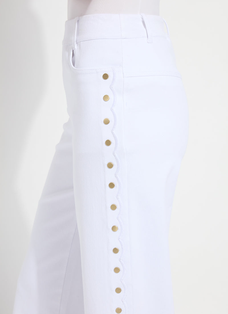 Lysse Willa Scallop Studded Crop Denim (25" Inseam) White