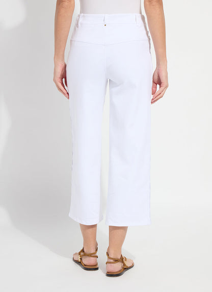 Lysse Willa Scallop Studded Crop Denim (25" Inseam) White