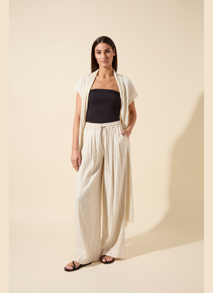 Lysse Iria Pleated Drawstring Wide Leg Pant (31" Inseam) Summer Linea