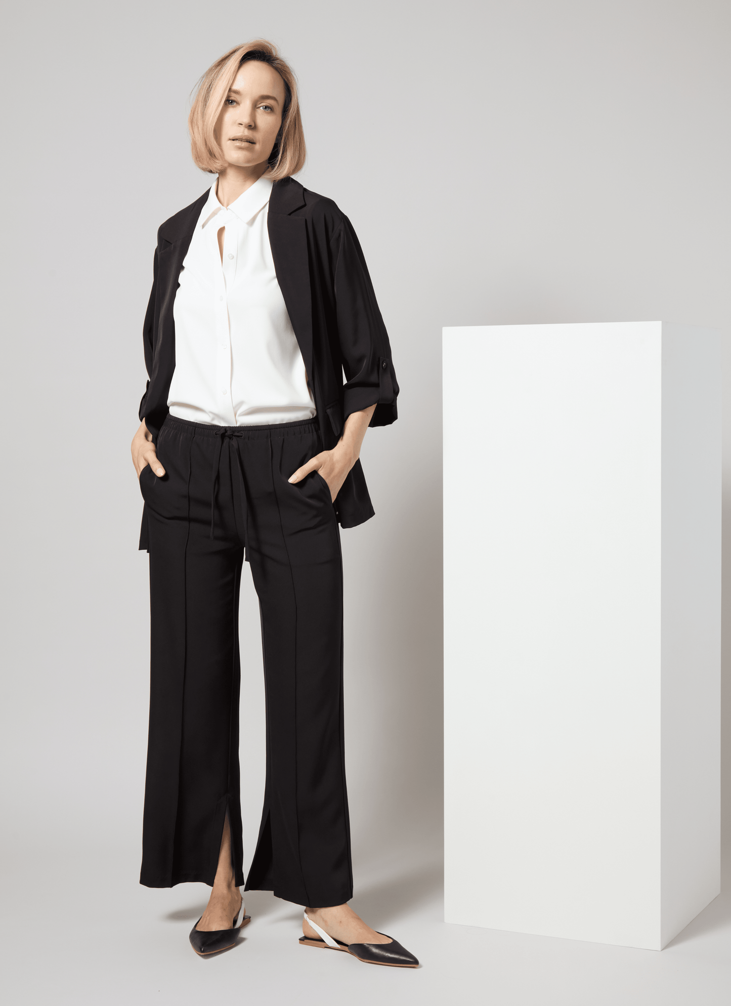 Lysse Genevieve Drawstring Trouser (28" Inseam) True Navy
