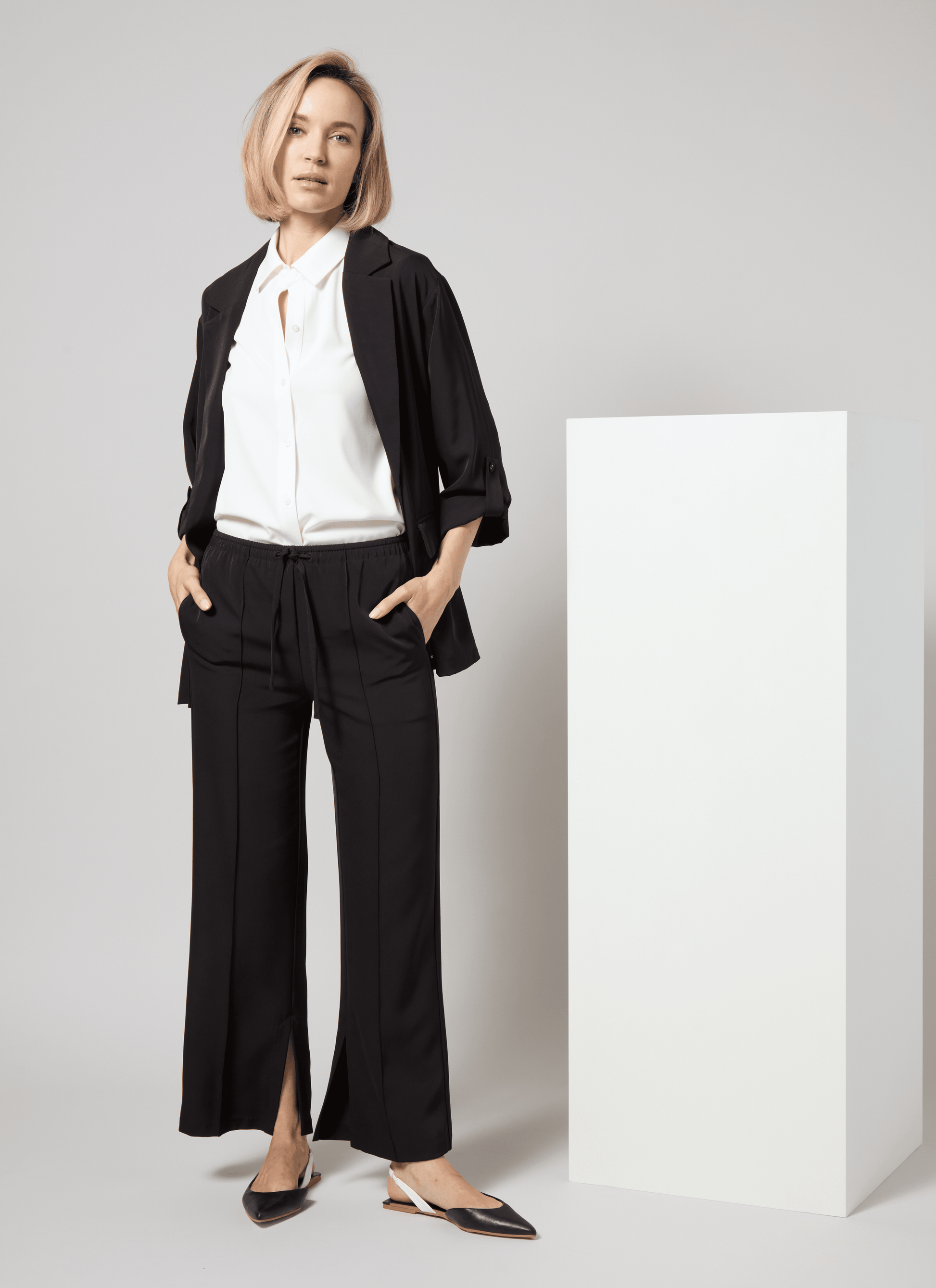 Lysse Genevieve Drawstring Trouser (28" Inseam) True Navy