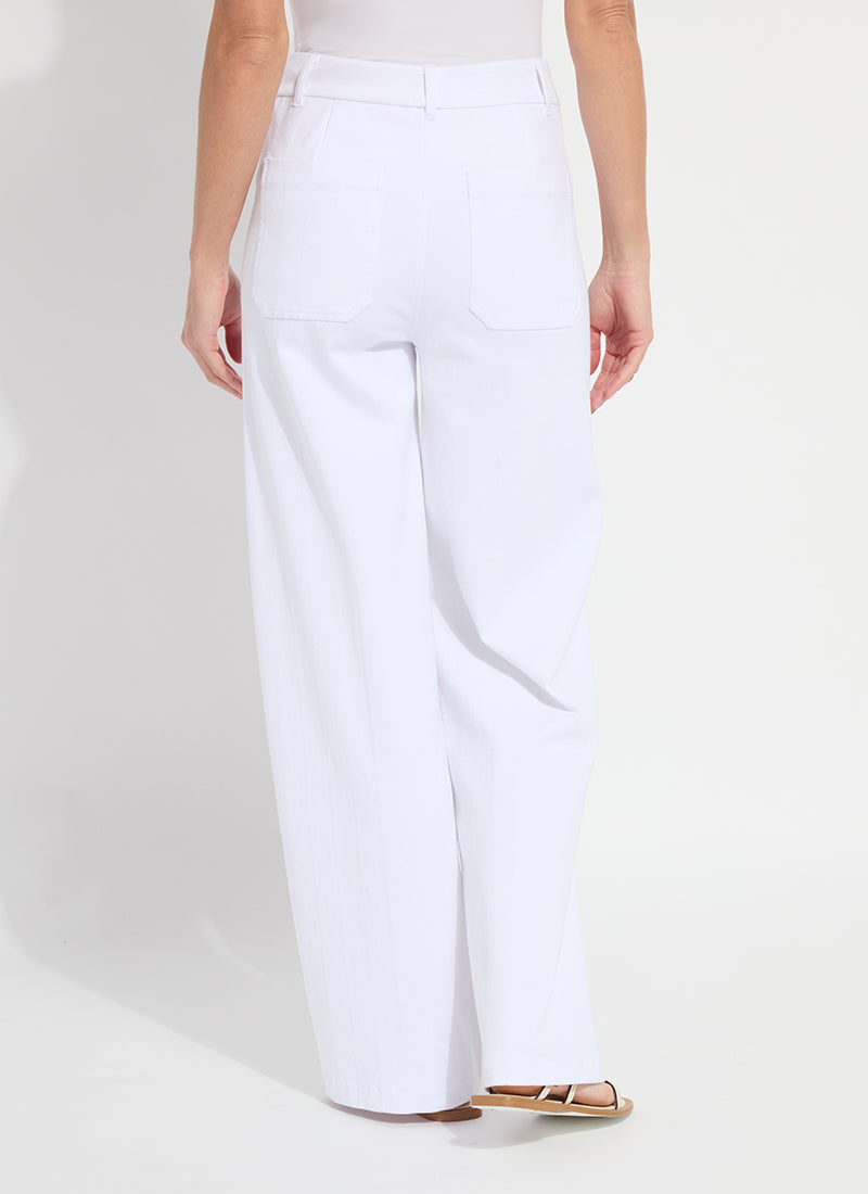 Lysse Erin Hi Waist Long Embroidered Denim Pant (32" Inseam) White