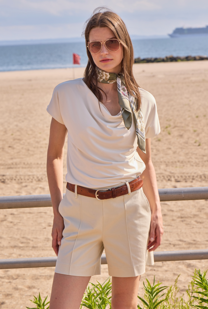 Lysse Amanda Twill Short - Sleek Beige (6" Inseam) Sleek Beige