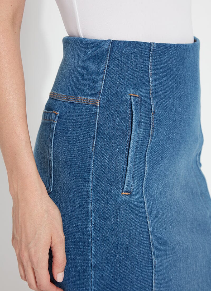Lysse Lyrica Denim Skirt (25" Inseam) Midwash
