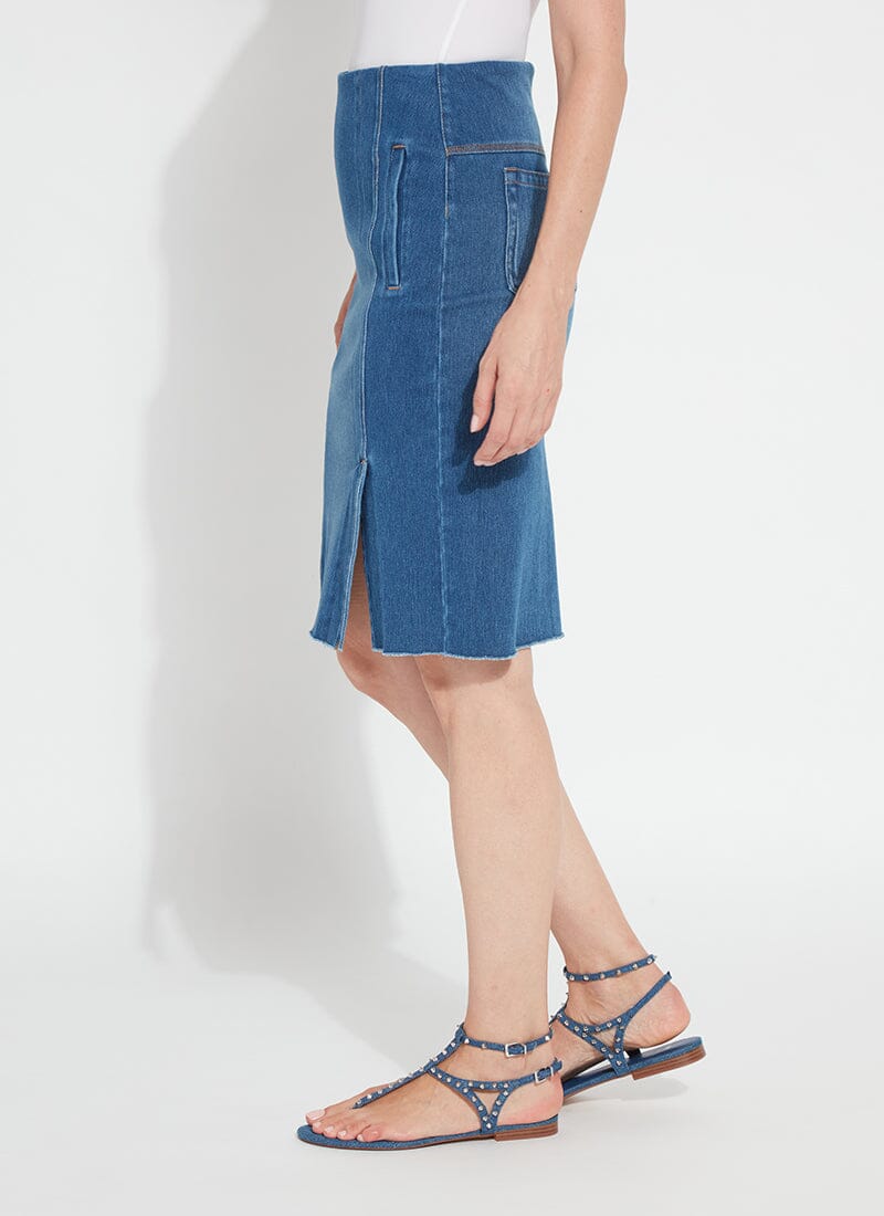 Lysse Lyrica Denim Skirt (25" Inseam) Midwash