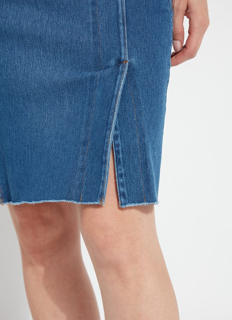 Lysse Lyrica Denim Skirt (25" Inseam) Midwash