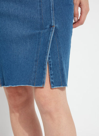 Lysse Lyrica Denim Skirt (25" Inseam) Midwash