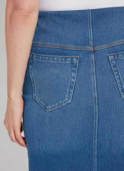 Lysse Lyrica Denim Skirt (25" Inseam) Midwash