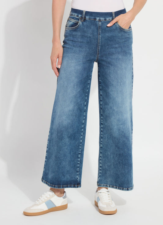 Lysse Sylvie Wide Leg Premium Denim - Hi-Low Mid Wash (28" Inseam) Hi-Low Midwash