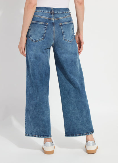 Lysse Sylvie Wide Leg Premium Denim - Hi-Low Mid Wash (28" Inseam) Hi-Low Midwash
