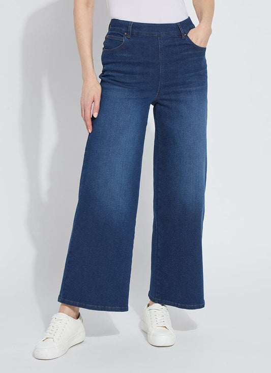 Lysse Sylvie Wide Leg Premium Denim (28" Inseam) Indigo Black