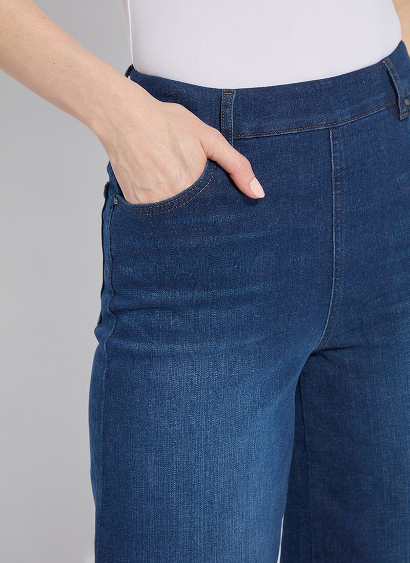 Lysse Sylvie Wide Leg Premium Denim (28" Inseam) Indigo Black