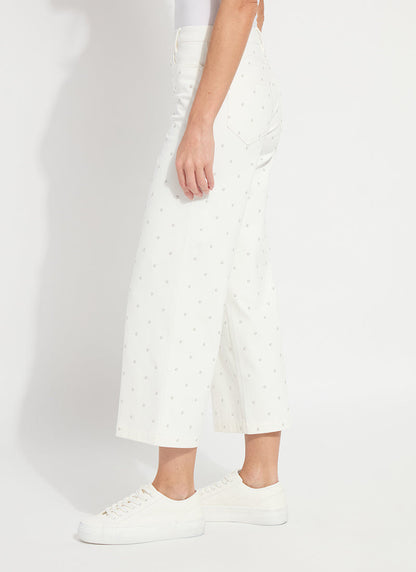 Lysse Audrey Pearled Embellished Crop Denim (26" Inseam) Ecru White