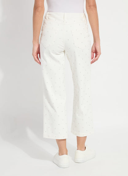Lysse Audrey Pearled Embellished Crop Denim (26" Inseam) Ecru White