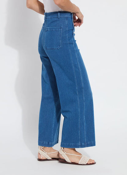 Lysse Mallory Sailor Hi Waist Wide Leg Denim (28" Inseam) Mid Wash