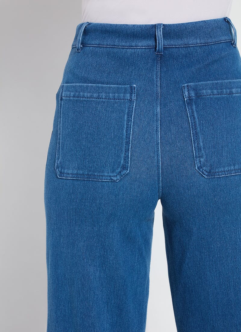 Lysse Mallory Sailor Hi Waist Wide Leg Denim (28" Inseam) Mid Wash