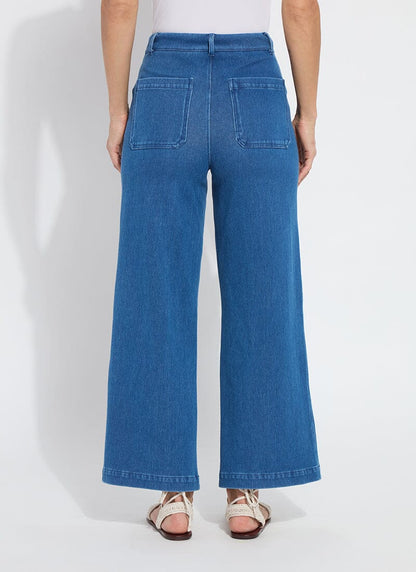 Lysse Mallory Sailor Hi Waist Wide Leg Denim (28" Inseam) Mid Wash