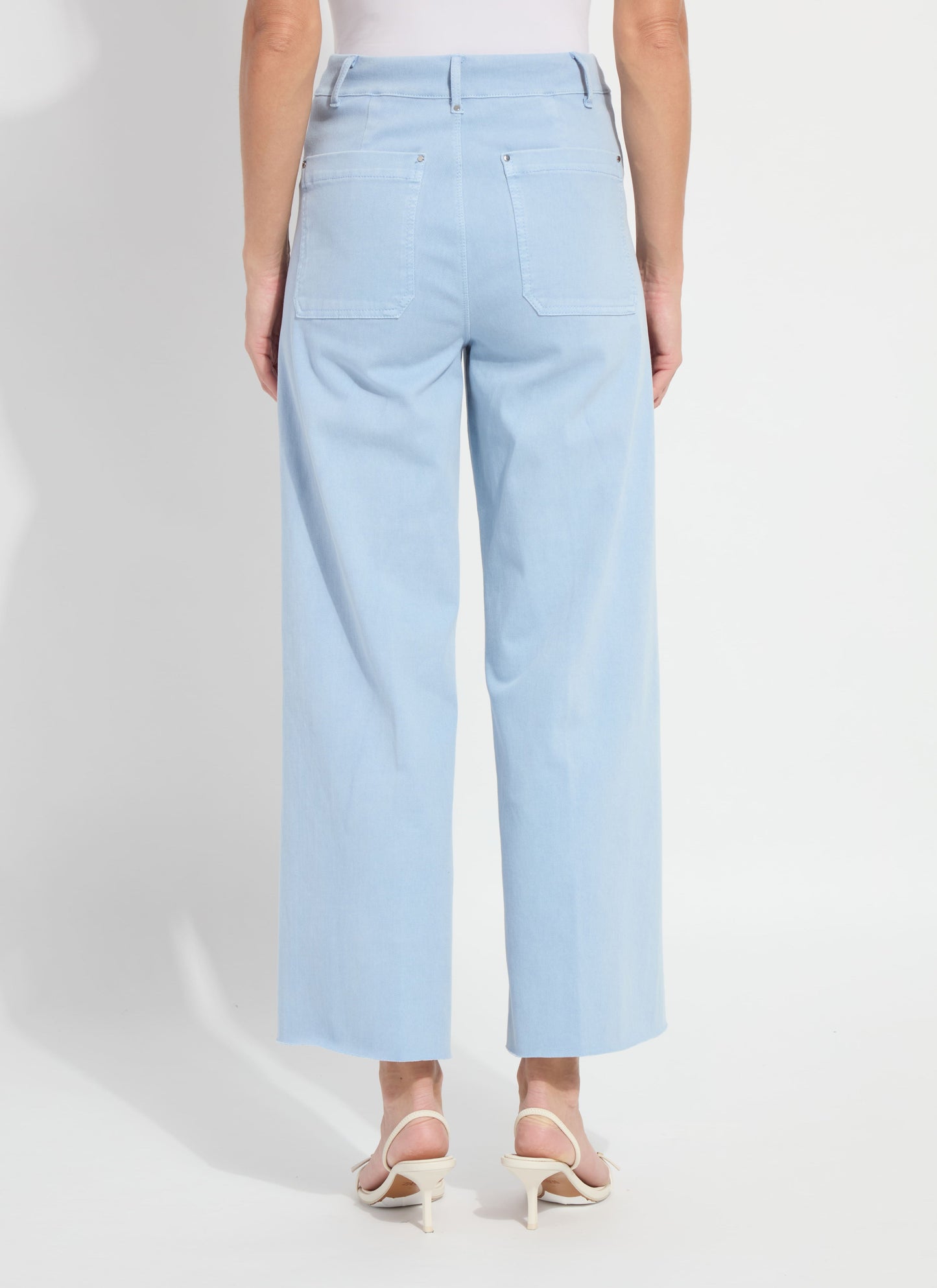 Lysse Erin Hi Waist Wide Leg Denim - Antique Wash Chalk Blue (28" Inseam) Antique Wash Chalk Blue