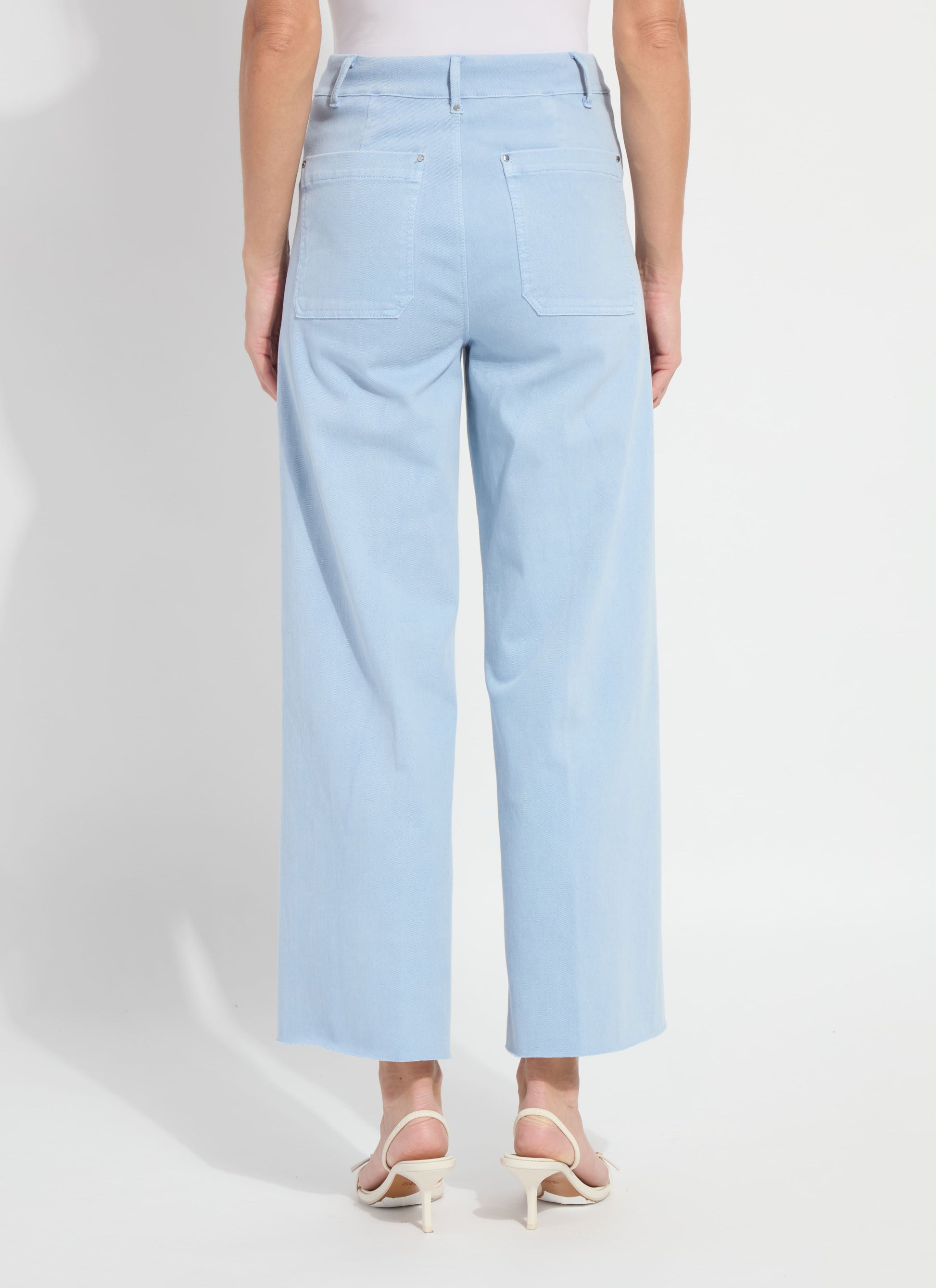 Lysse Erin Hi Waist Wide Leg Denim - Antique Wash Chalk Blue (28" Inseam) Antique Wash Chalk Blue
