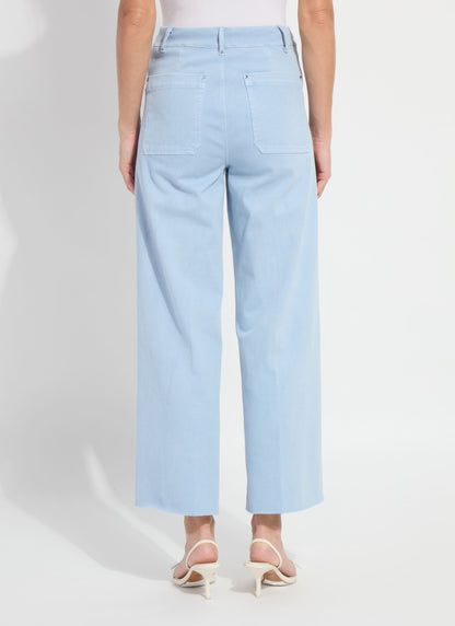 Lysse Erin Hi Waist Wide Leg Denim - Antique Wash Chalk Blue (28" Inseam) Antique Wash Chalk Blue