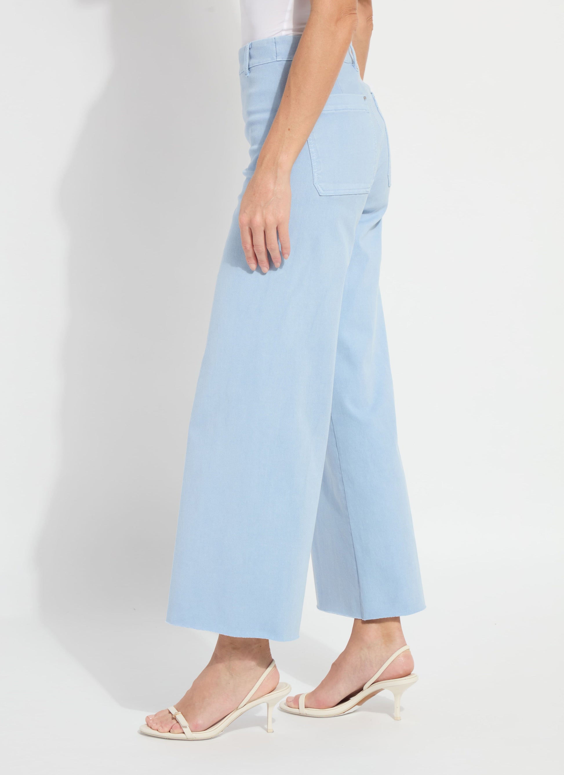 Lysse Erin Hi Waist Wide Leg Denim - Antique Wash Chalk Blue (28" Inseam) Antique Wash Chalk Blue