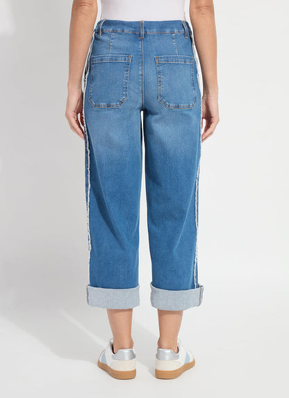 Lysse Andie Fringe Detail Premium Denim (30" Inseam) Authentic Midwash