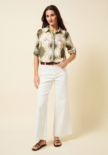Lysse Iris Wide Leg Everyday Denim - Ecru White (30.5" Inseam) Ecru White