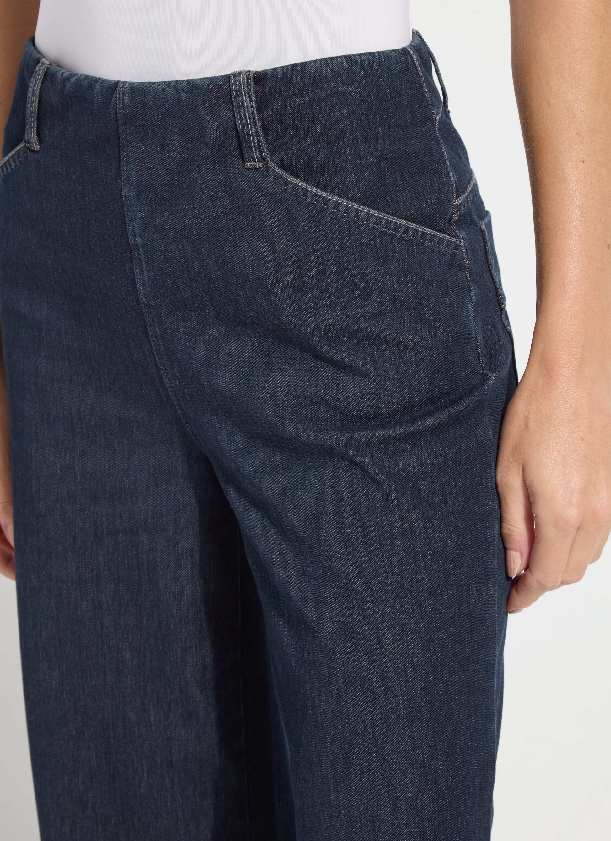 Lysse Samara Cuffed Wide Leg Denim (Inseam 28" Cuffed  Indigo
