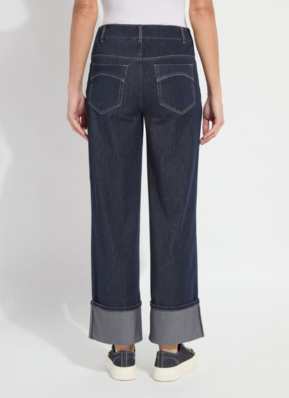 Lysse Samara Cuffed Wide Leg Denim (Inseam 28" Cuffed  Indigo