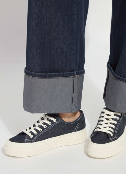 Lysse Samara Cuffed Wide Leg Denim (Inseam 28" Cuffed  Indigo