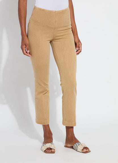 Lysse Ankle Denim Baby Bootcut (27" Inseam) Antique Wash Tan