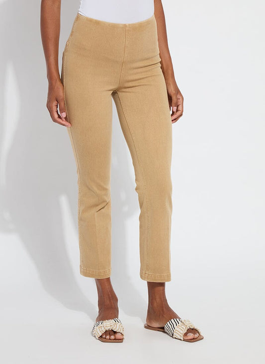 Lysse Ankle Denim Baby Bootcut (27" Inseam) Antique Wash Tan