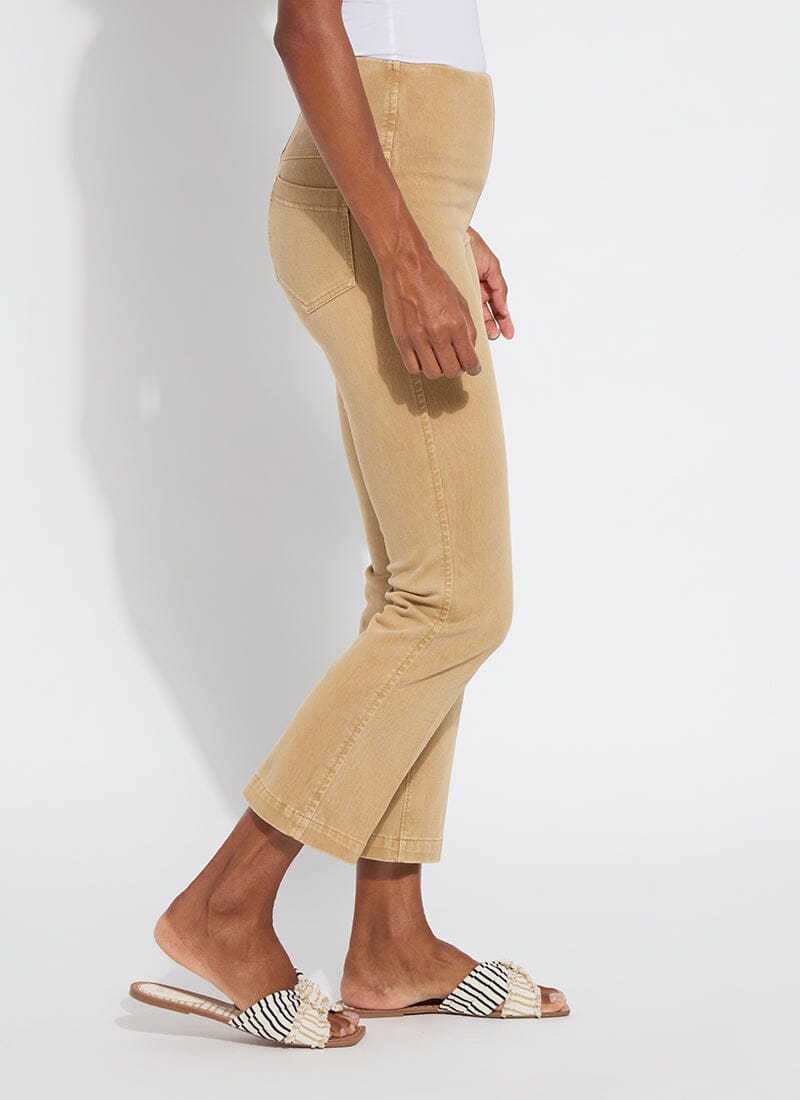 Lysse Ankle Denim Baby Bootcut (27" Inseam) Antique Wash Tan