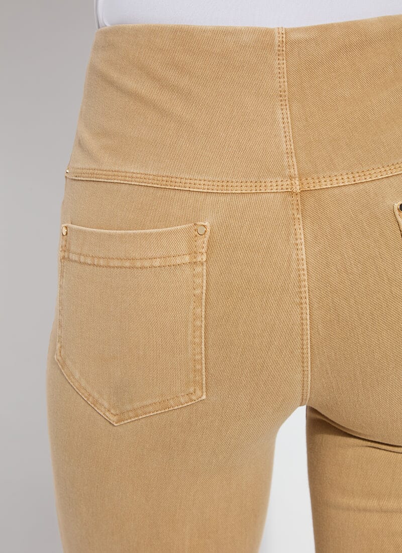 Lysse Ankle Denim Baby Bootcut (27" Inseam) Antique Wash Tan
