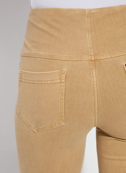 Lysse Ankle Denim Baby Bootcut (27" Inseam) Antique Wash Tan