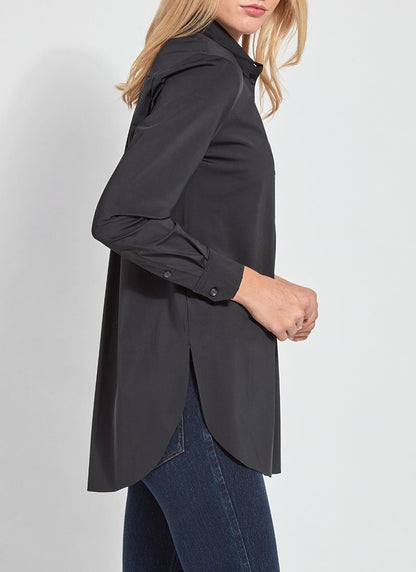 Lysse Schiffer Button Down - Long Sleeve Legging-Friendly Button Down White