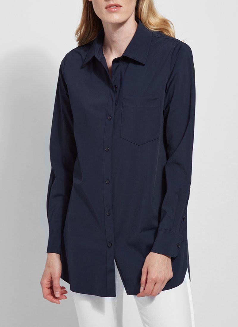 Lysse Schiffer Button Down  True Navy