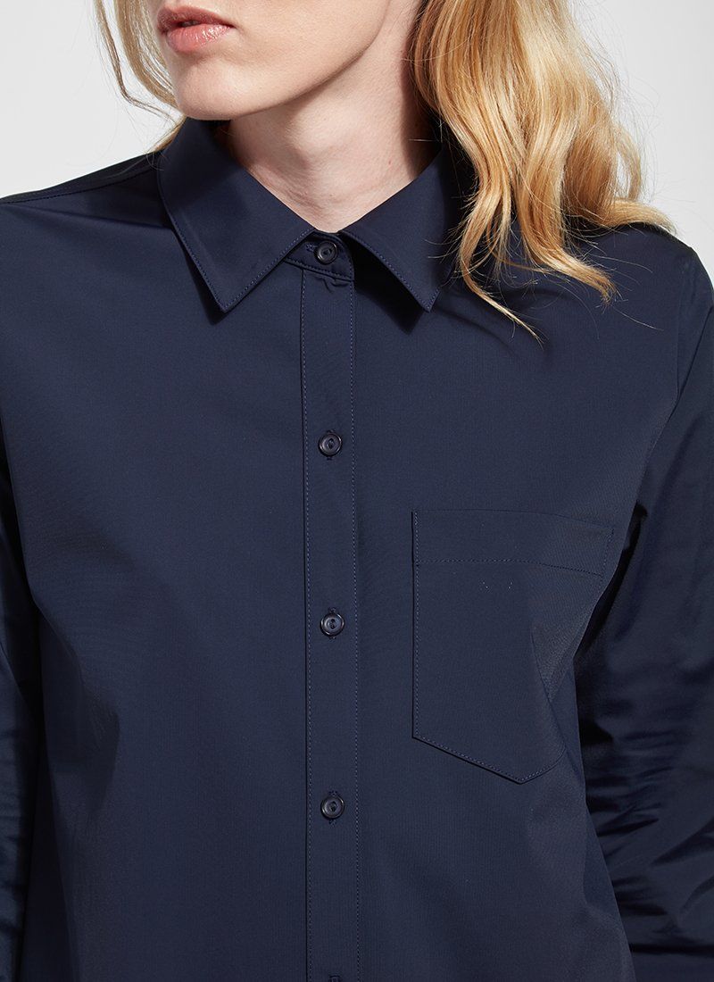 Lysse Schiffer Button Down  True Navy