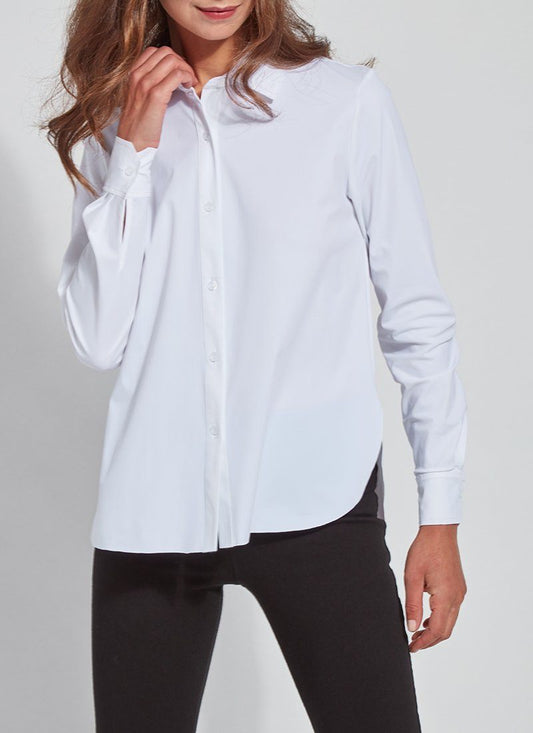 Lysse Connie Slim Button Down  White