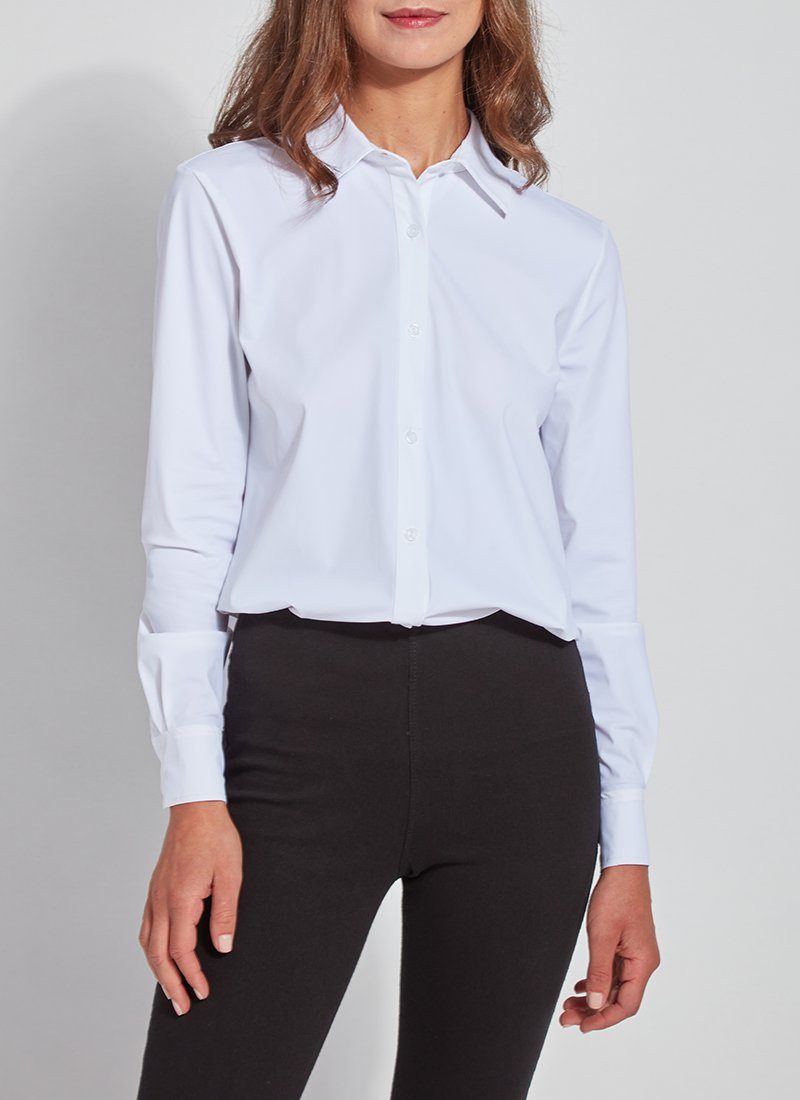 Lysse Connie Slim Button Down  White