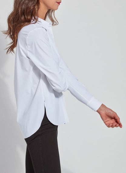 Lysse Connie Slim Button Down  White