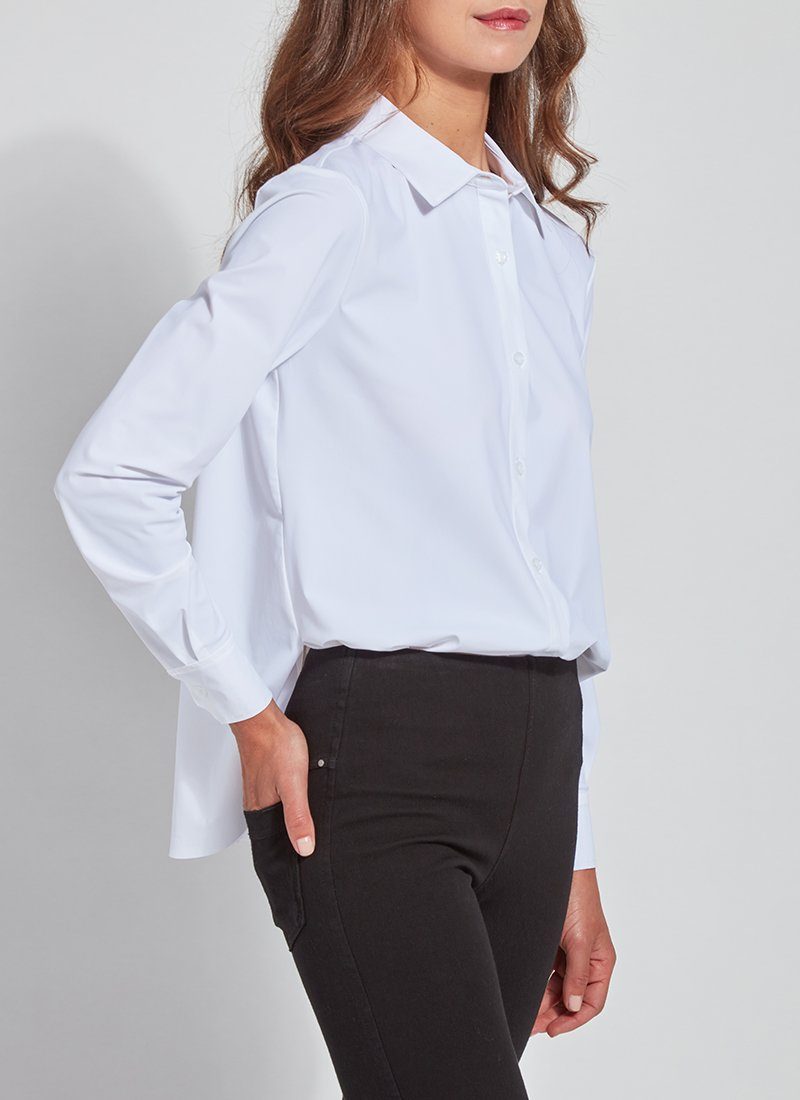 Lysse Connie Slim Button Down  White