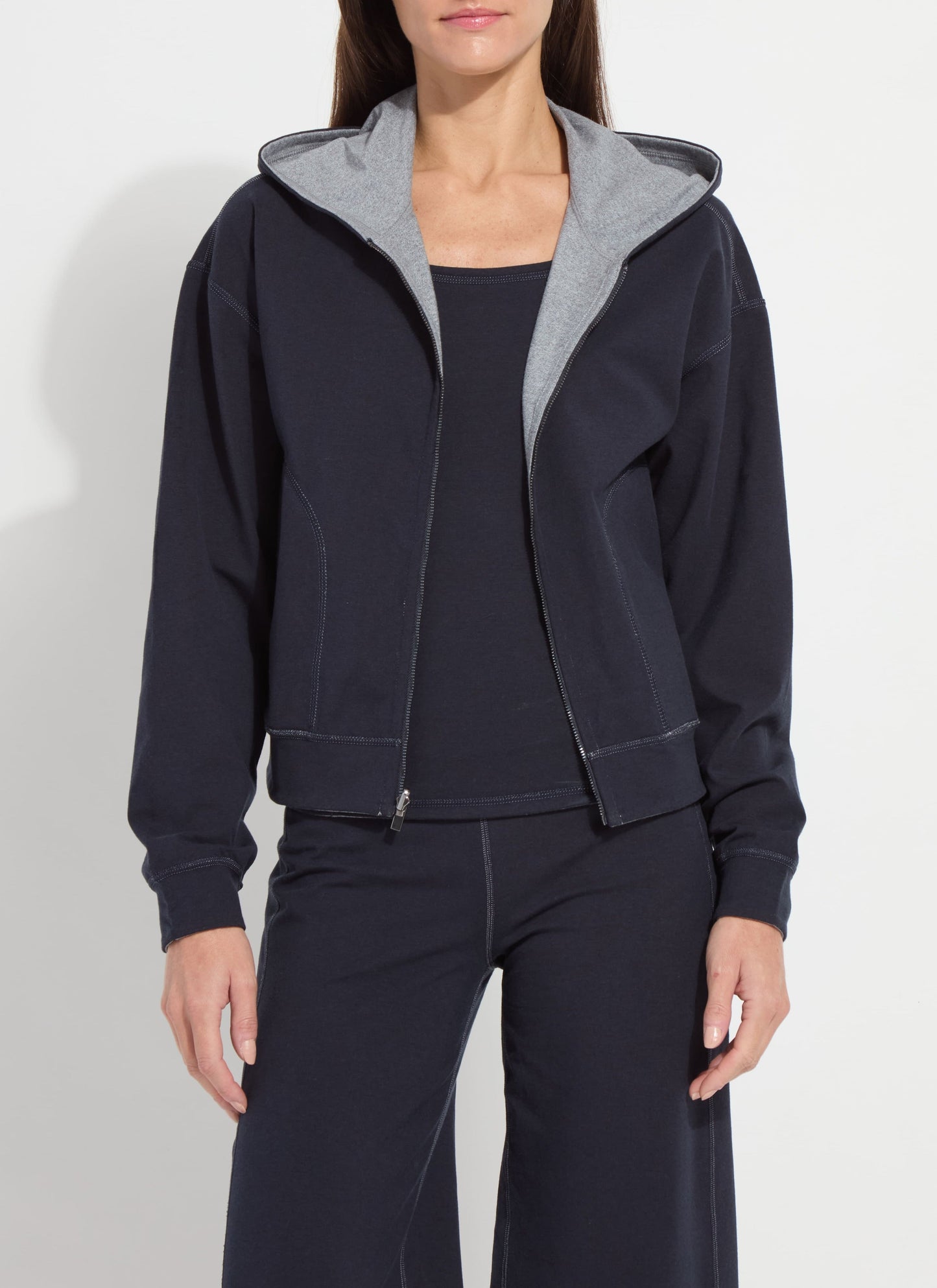 Lysse Jovie Reversible Hoodie True Navy Grey Melange