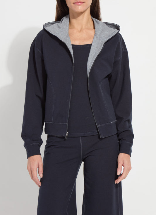 Lysse Jovie Reversible Hoodie True Navy Grey Melange