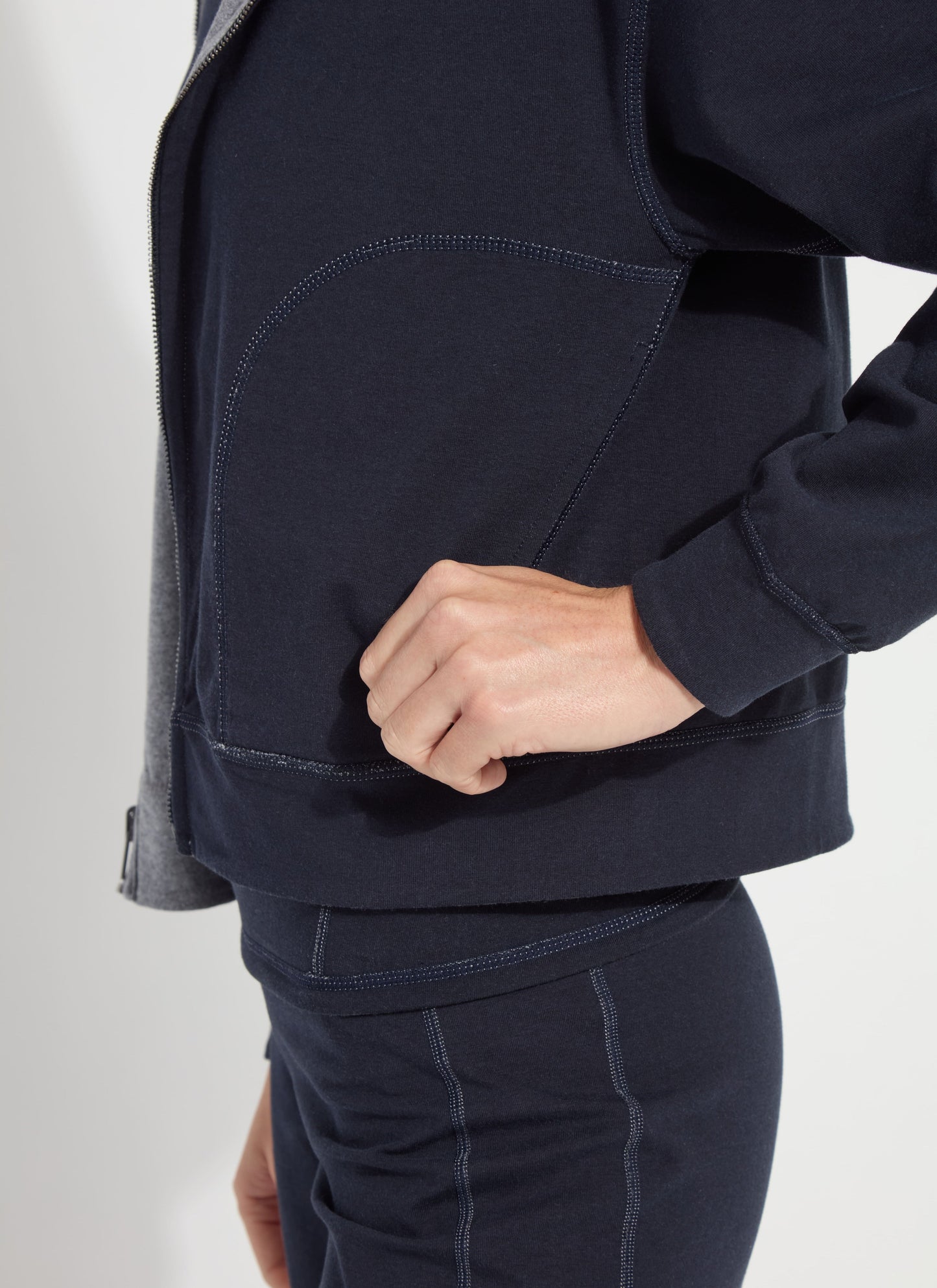 Lysse Jovie Reversible Hoodie True Navy Grey Melange