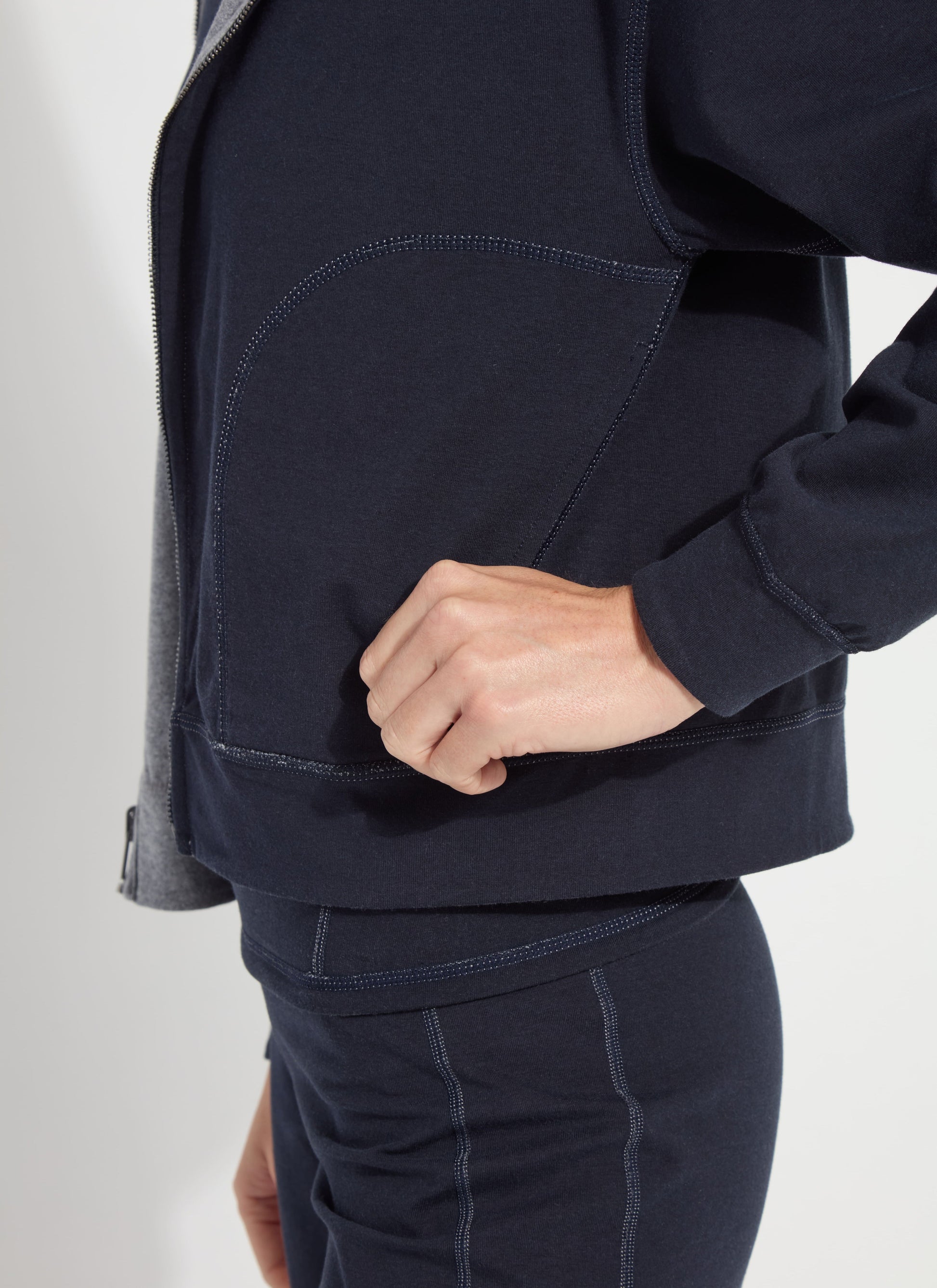 Lysse Jovie Reversible Hoodie True Navy Grey Melange