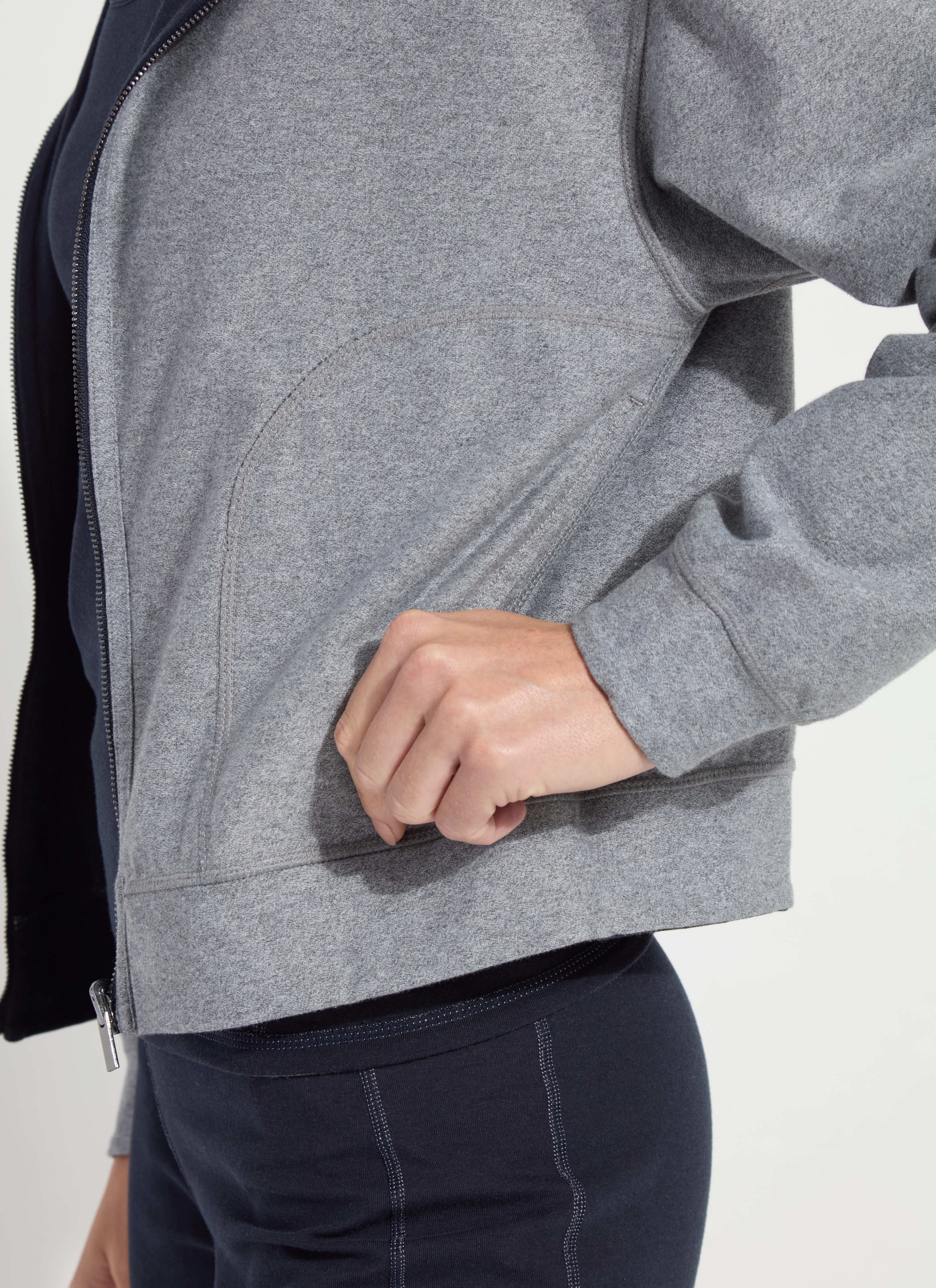 Lysse Jovie Reversible Hoodie True Navy Grey Melange
